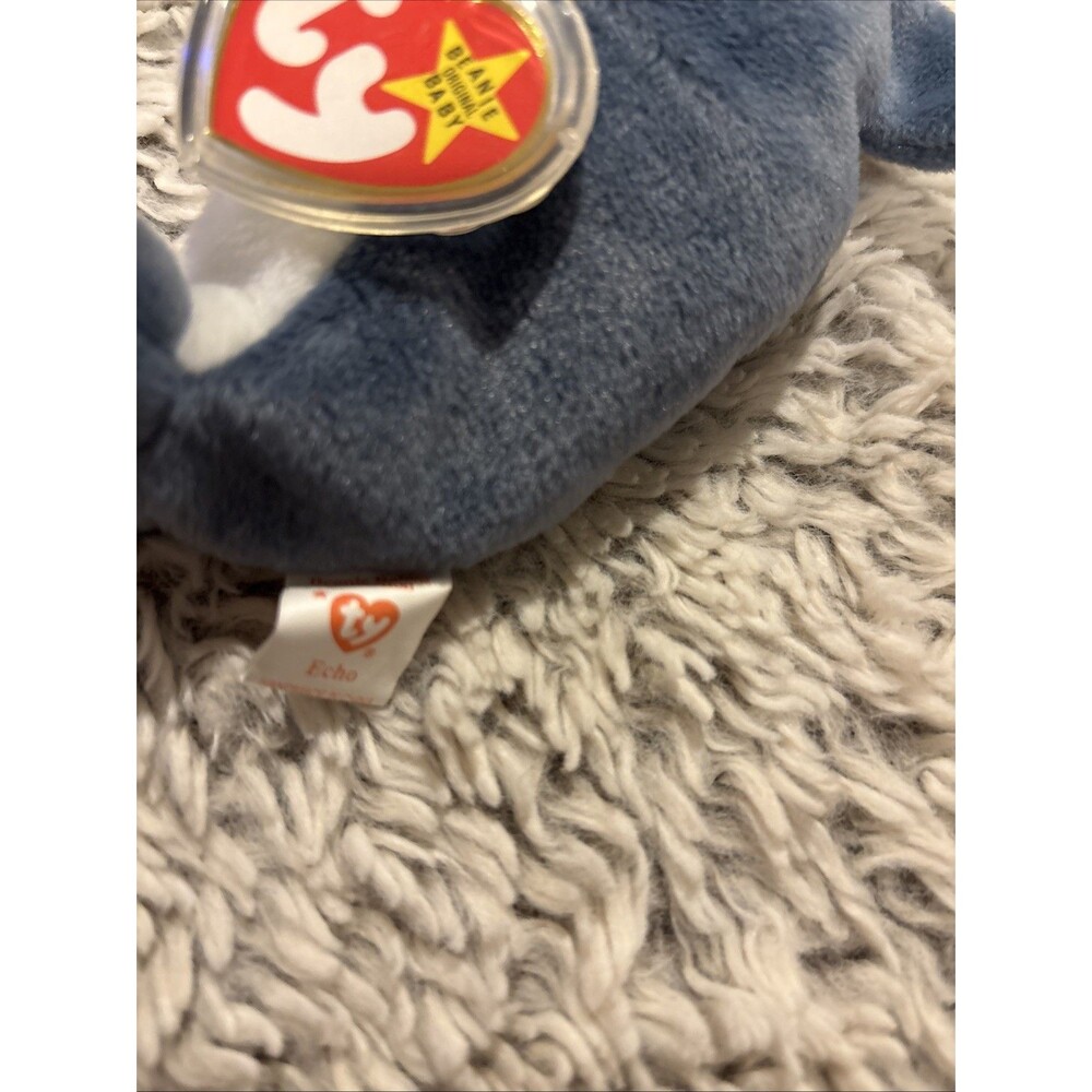 Ty Beanie Baby Echo Dolphin Unisex OS Blue Excellent 1996 Vintage Plush Toy - Picture 2 of 4